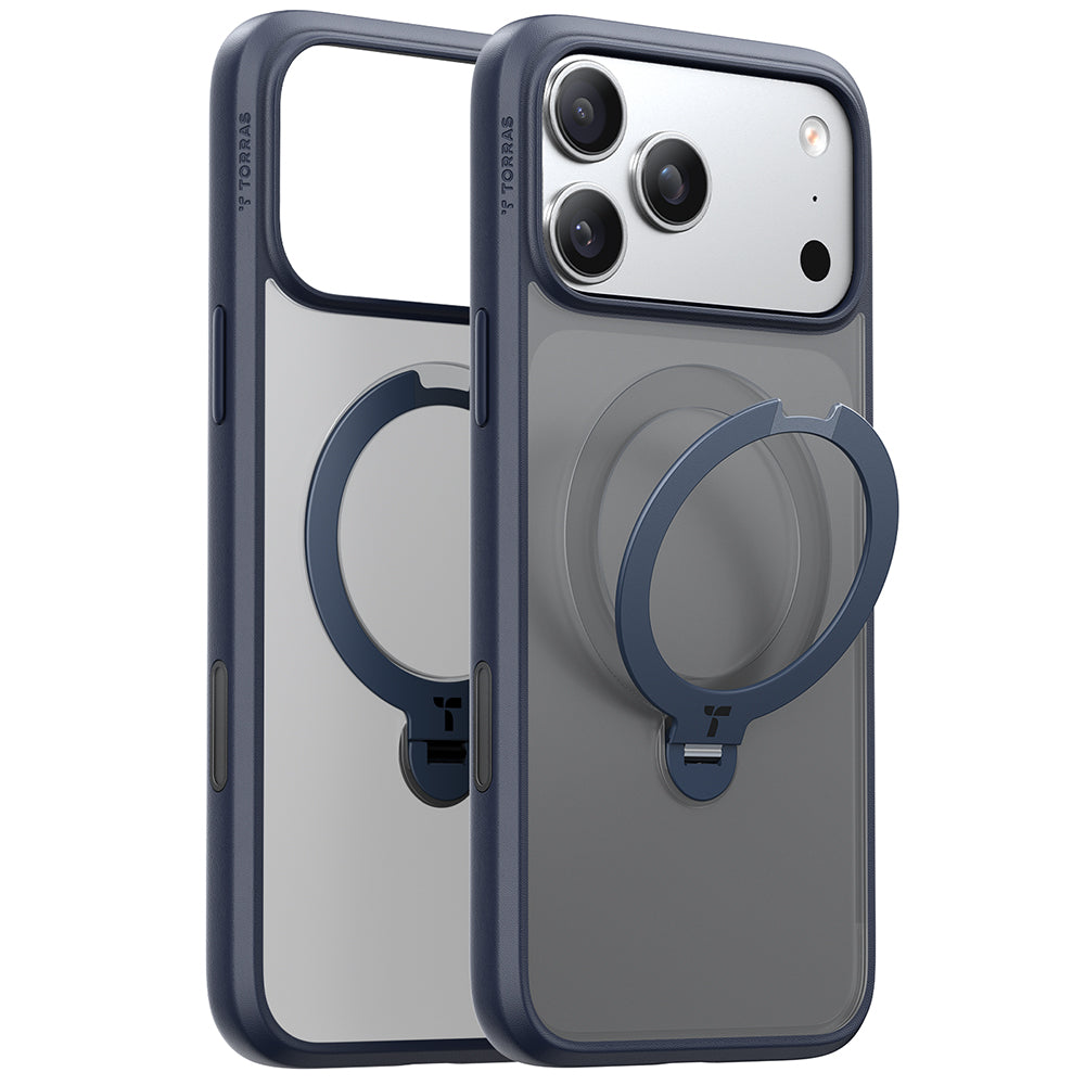 Θήκη MagSafe για Apple iPhone 17 Pro, Torras, Ostand Spin, Μπλε Ναυτικό
