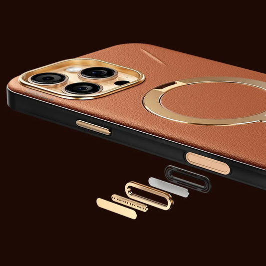 Θήκη MagSafe για Apple iPhone 17 Pro, Torras, QPRO Leather, Καφέ