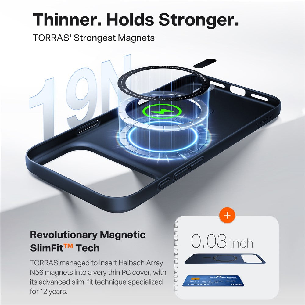 Θήκη MagSafe για Apple iPhone 17 Pro, Torras, SlimFit, Μπλε Ναυτικό