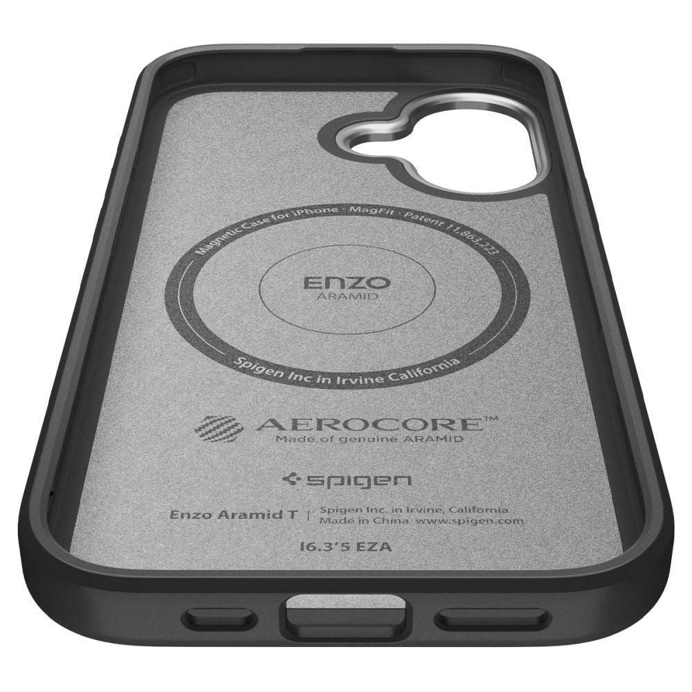 Θήκη MagSafe για Apple iPhone 17, Spigen, Enzo Aramid T, Μαύρη Ασημί ACS09989