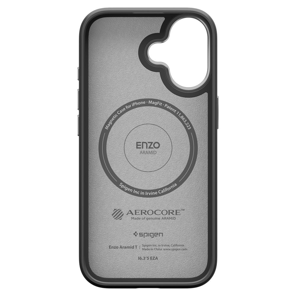 Θήκη MagSafe για Apple iPhone 17, Spigen, Enzo Aramid T, Μαύρη Ασημί ACS09989
