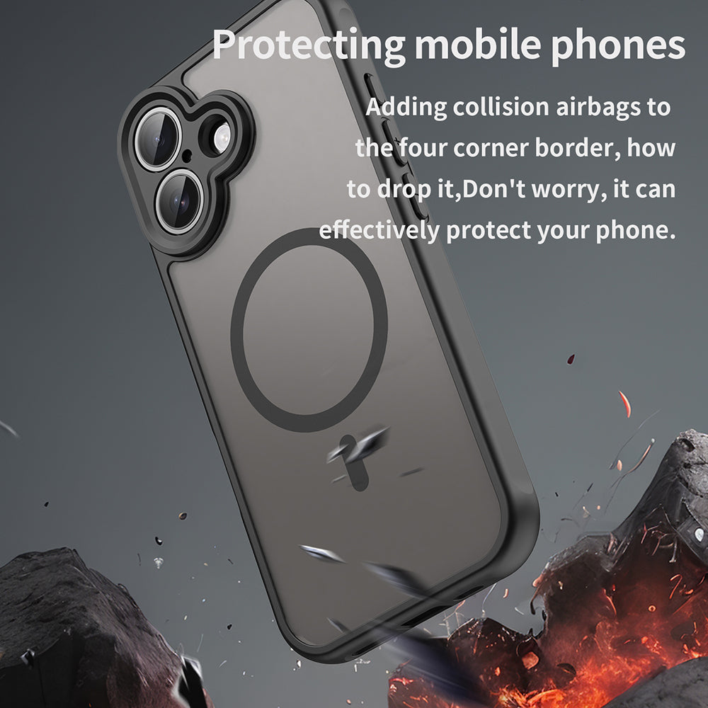 MagSafe Case for Apple iPhone 17, Techsuit, HaloFrost II, Black