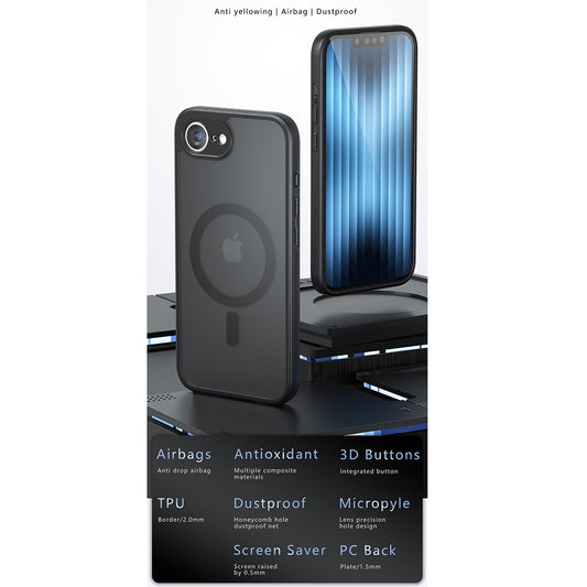 MagSafe Case for Apple iPhone 17, Techsuit, PureFrost, Black