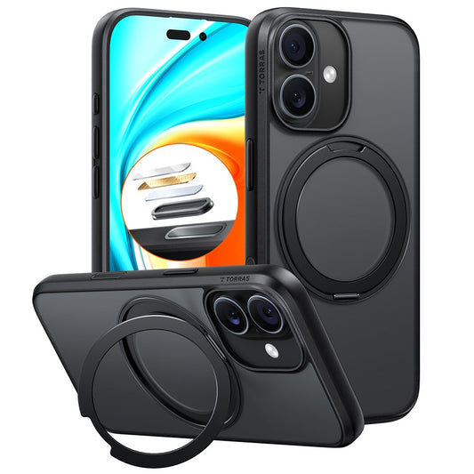 MagSafe Case for Apple iPhone 17, Torras, Ostand Pro, Black