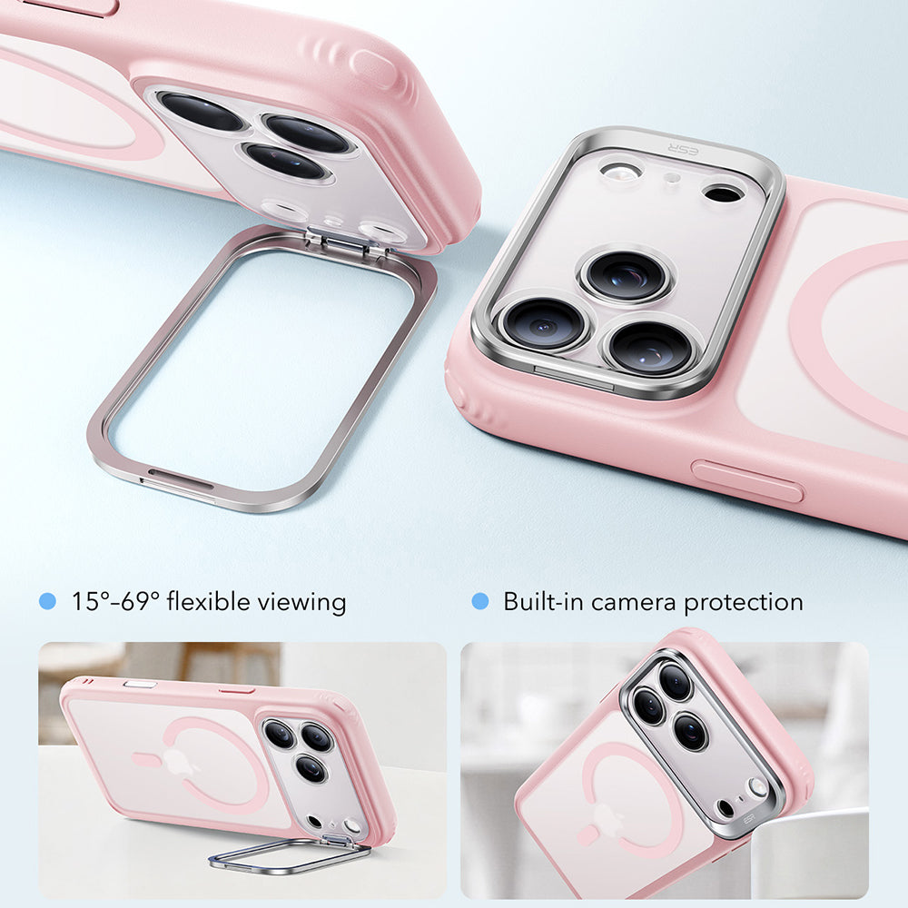 Θήκη MagSafe για Apple iPhone 18 Pro / 17 Pro, ESR, Classic Hybrid Kickstand, Ροζ Σατινέ