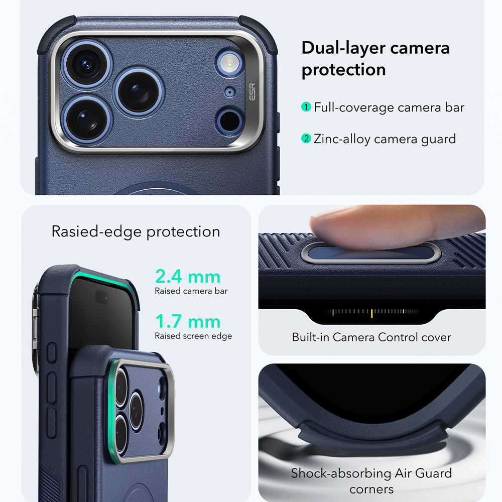 Θήκη MagSafe για Apple iPhone 18 Pro / 17 Pro, ESR, Cyber Armor Kickstand, Μπλε