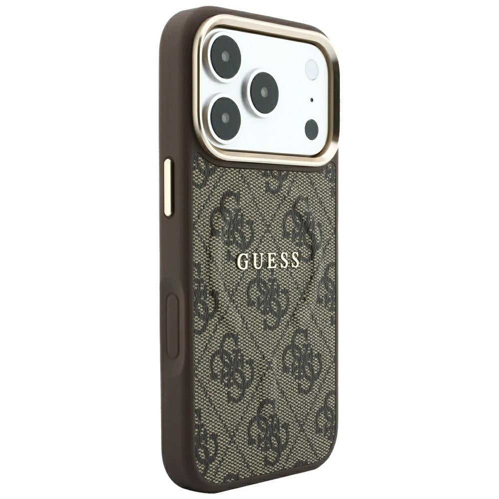 Θήκη MagSafe για Apple iPhone 18 Pro / 17 Pro, Guess, 4G Embossed Classic, Καφέ