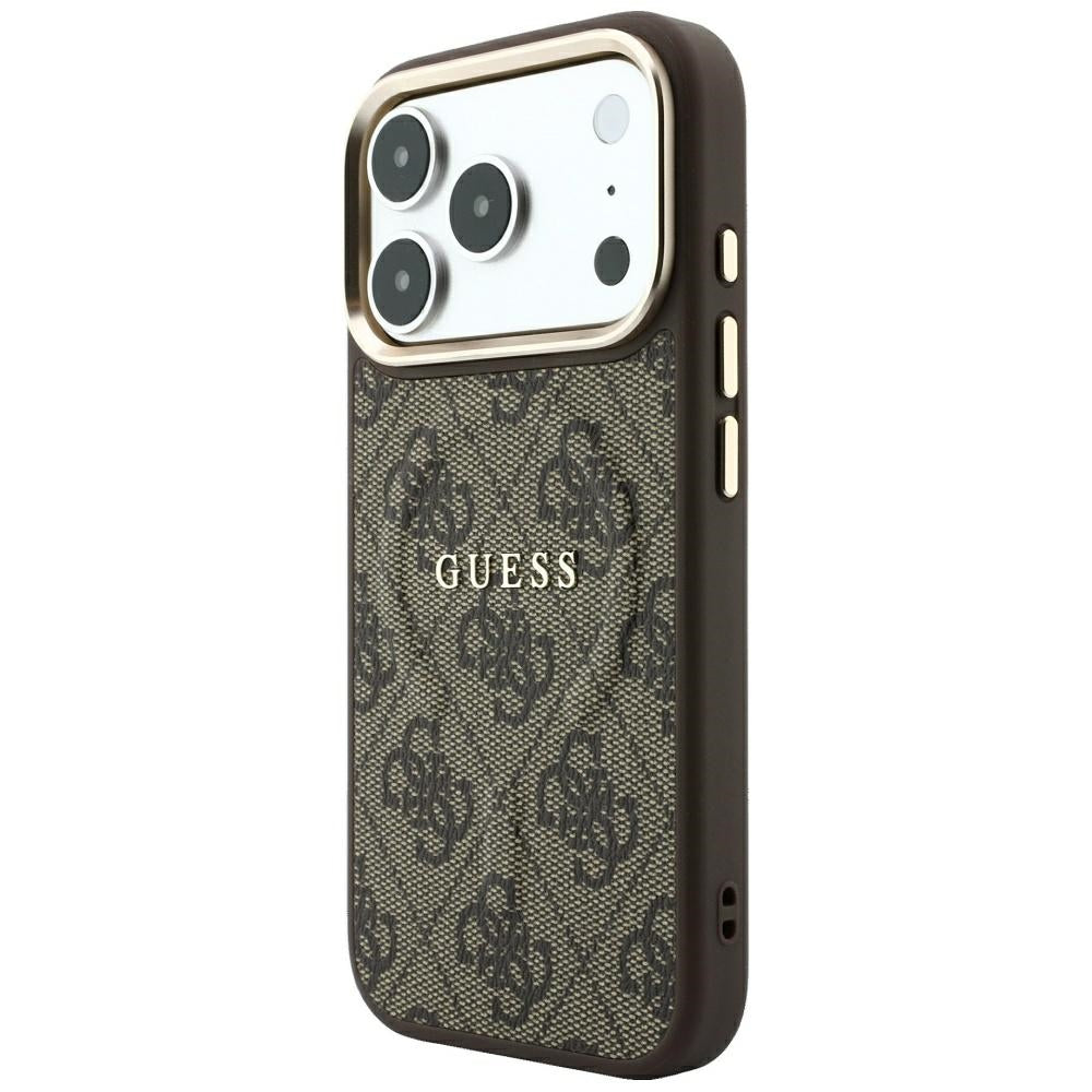 Θήκη MagSafe για Apple iPhone 18 Pro / 17 Pro, Guess, 4G Embossed Classic, Καφέ