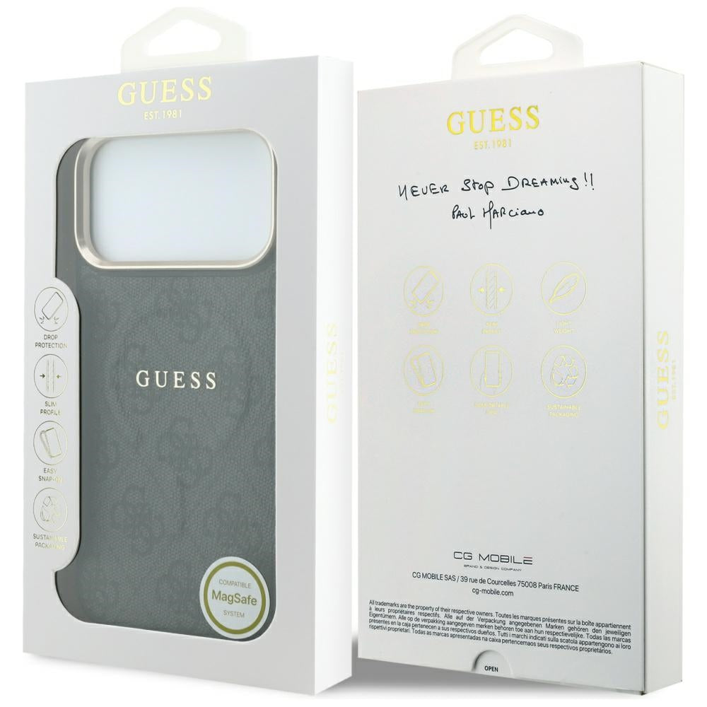 Θήκη MagSafe για Apple iPhone 18 Pro / 17 Pro, Guess, 4G Embossed Classic, Μαύρη