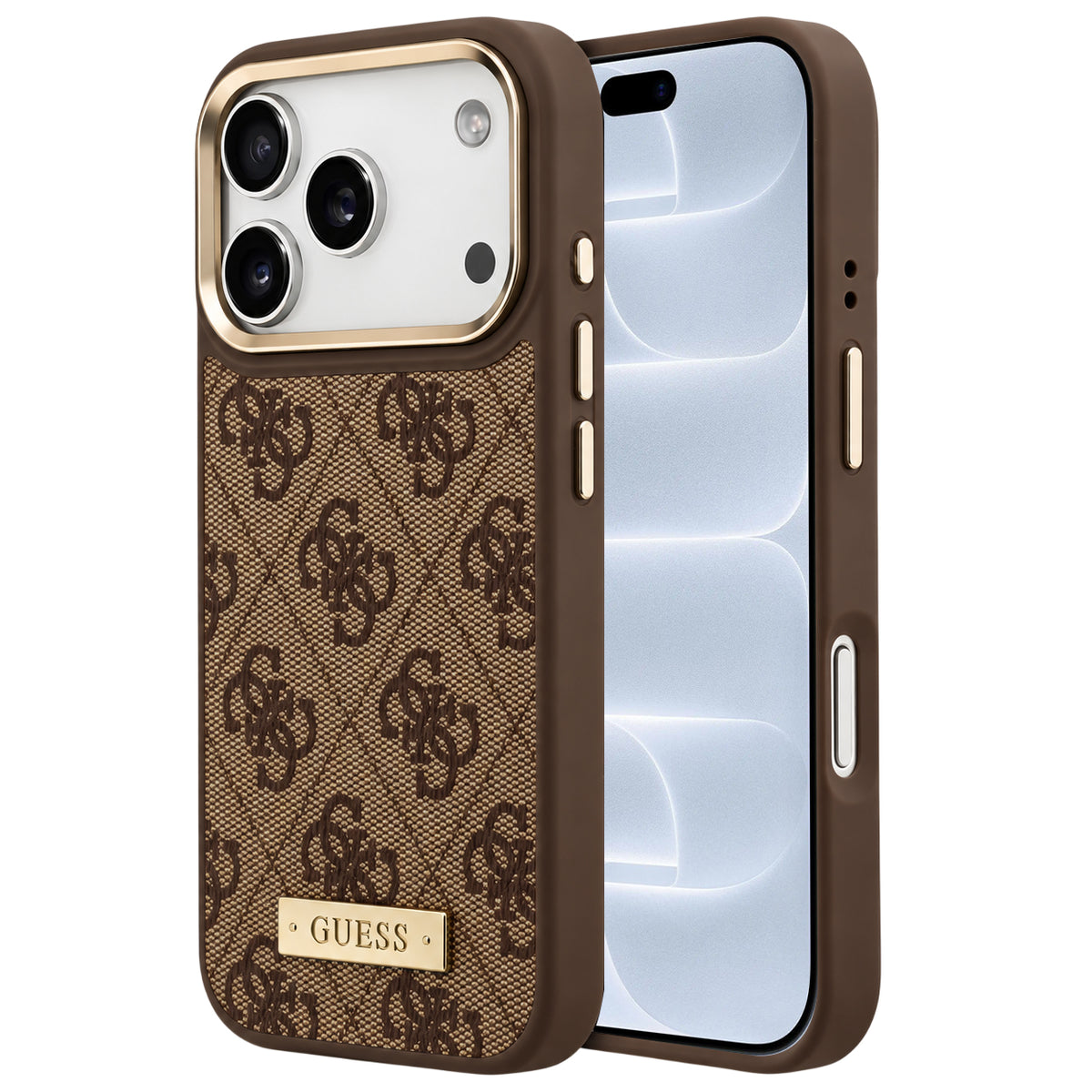 Θήκη MagSafe για Apple iPhone 18 Pro / 17 Pro, Guess, 4G Logo Plate, Καφέ