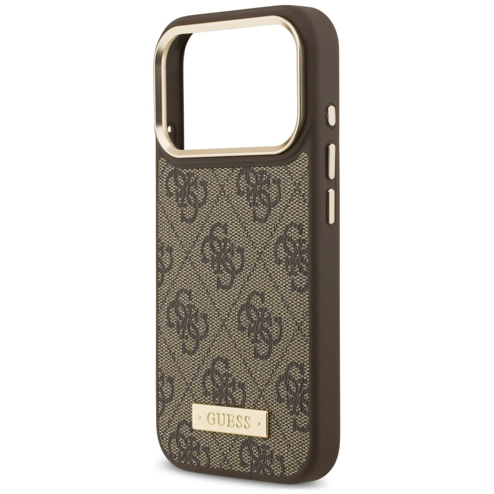 Θήκη MagSafe για Apple iPhone 18 Pro / 17 Pro, Guess, 4G Logo Plate, Καφέ