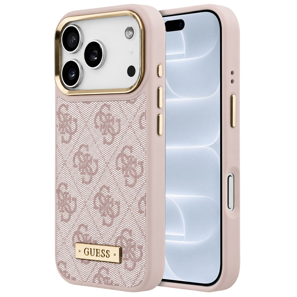 Θήκη MagSafe για Apple iPhone 18 Pro / 17 Pro, Guess, 4G Logo Plate, Ροζ