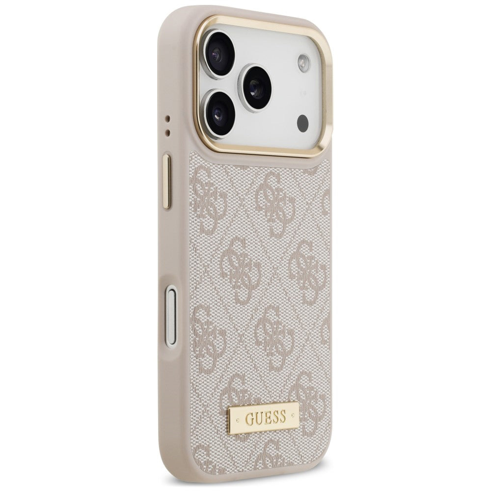 Θήκη MagSafe για Apple iPhone 18 Pro / 17 Pro, Guess, 4G Logo Plate, Ροζ
