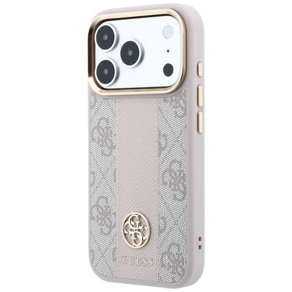 Θήκη MagSafe για Apple iPhone 18 Pro / 17 Pro, Guess, 4G Stripe Round Classic Logo, Ροζ