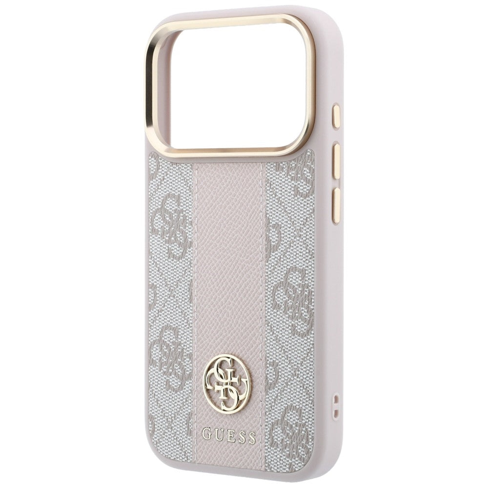 Θήκη MagSafe για Apple iPhone 18 Pro / 17 Pro, Guess, 4G Stripe Round Classic Logo, Ροζ
