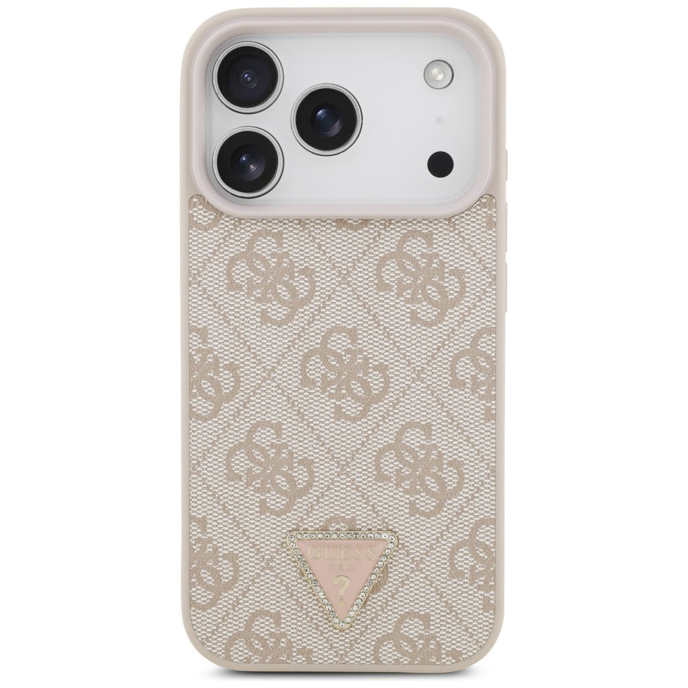 MagSafe Case for Apple iPhone 18 Pro / 17 Pro, Guess, 4G Triangle Strass, Pink