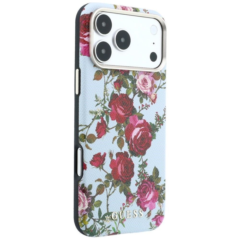 Θήκη MagSafe για Apple iPhone 18 Pro / 17 Pro, Guess, Blossom Roses Print, Μπλε