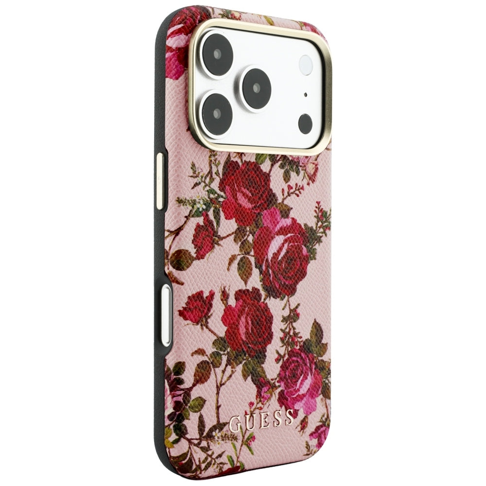 Θήκη MagSafe για Apple iPhone 18 Pro / 17 Pro, Guess, Blossom Roses Print, Ροζ