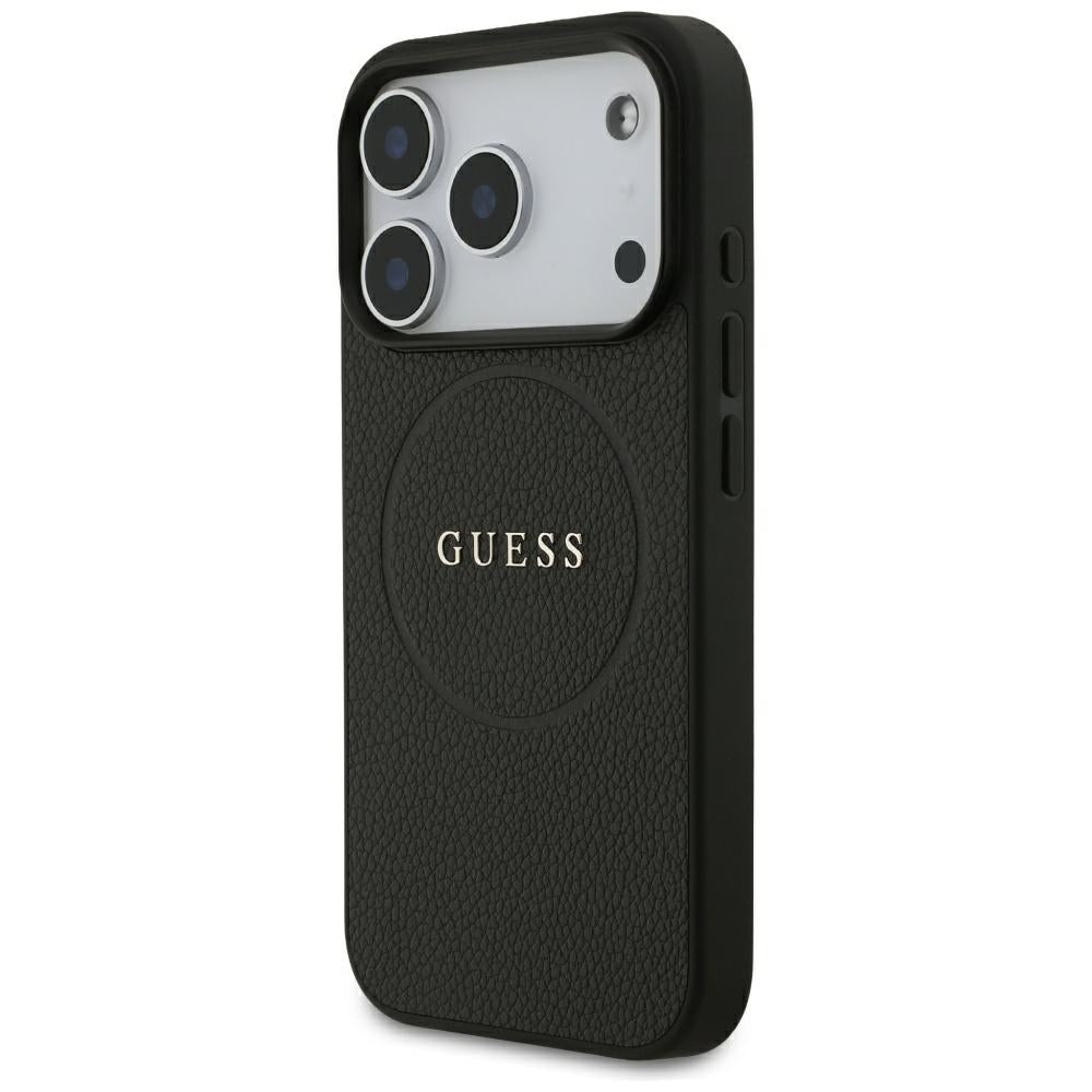 Θήκη MagSafe για Apple iPhone 18 Pro / 17 Pro, Guess, Grained Gold Ring, Μαύρο