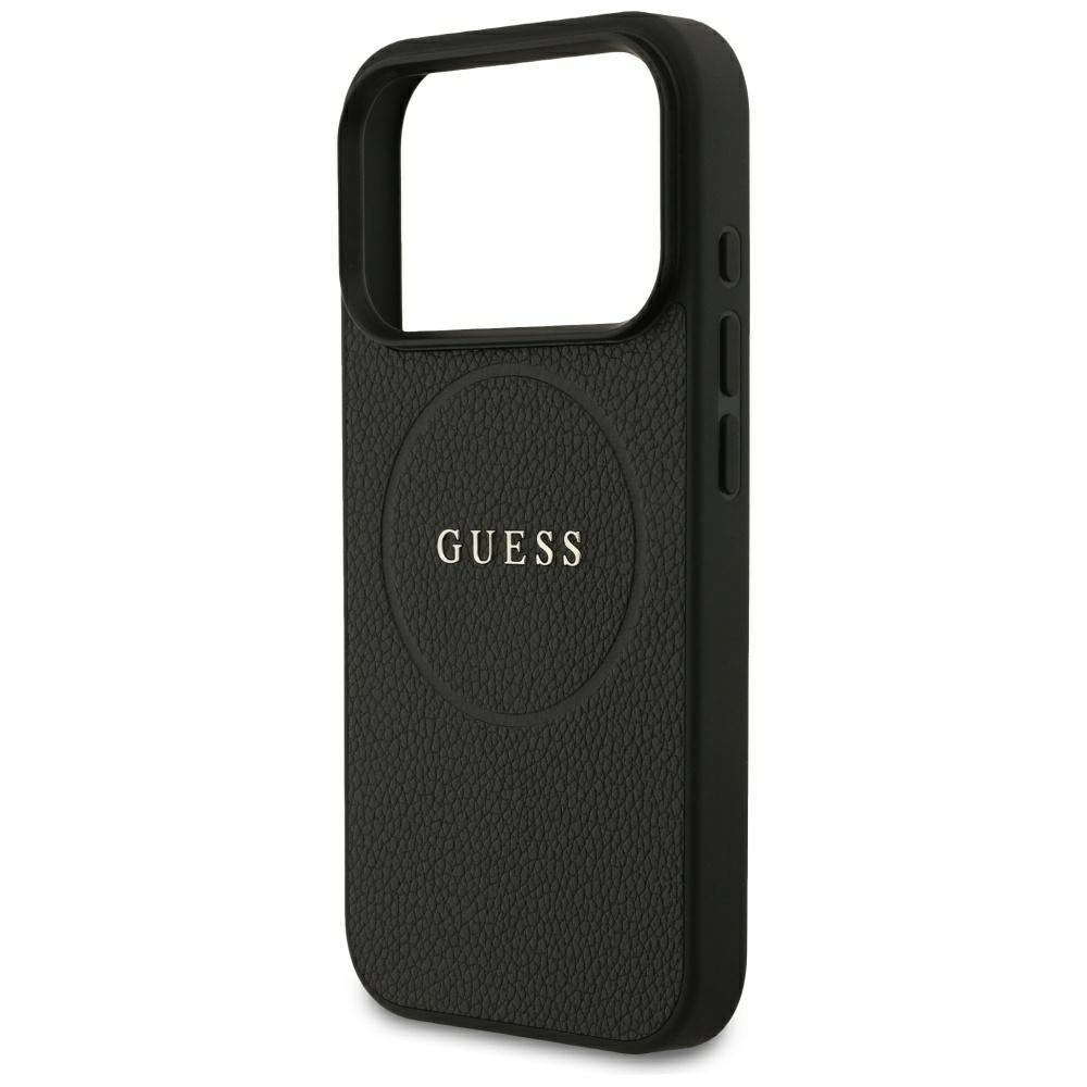 Θήκη MagSafe για Apple iPhone 18 Pro / 17 Pro, Guess, Grained Gold Ring, Μαύρο