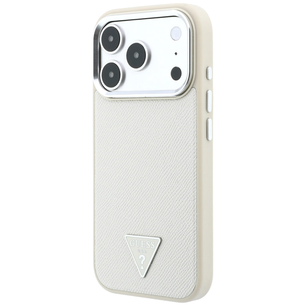 Θήκη MagSafe για Apple iPhone 18 Pro / 17 Pro, Guess, Λογότυπο Τριγώνου με Υφή, Μπεζ