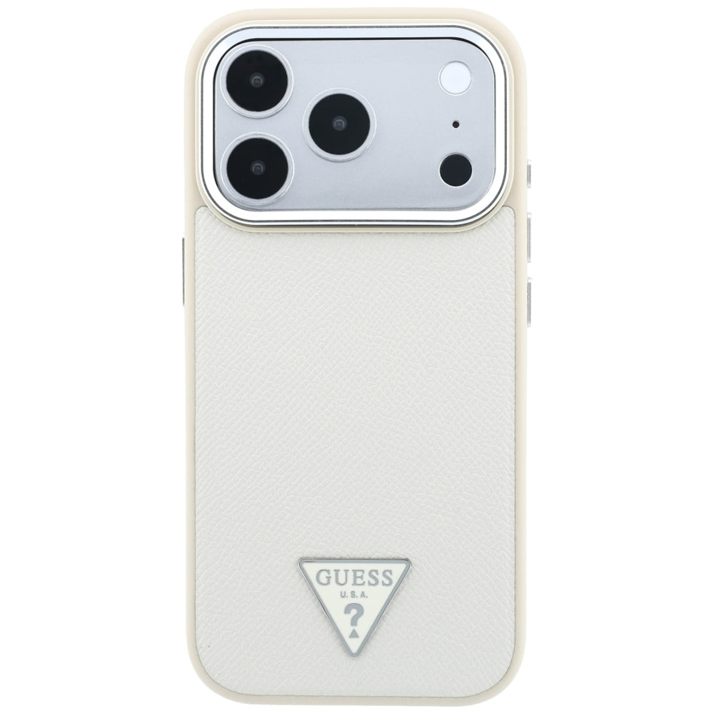 Θήκη MagSafe για Apple iPhone 18 Pro / 17 Pro, Guess, Λογότυπο Τριγώνου με Υφή, Μπεζ