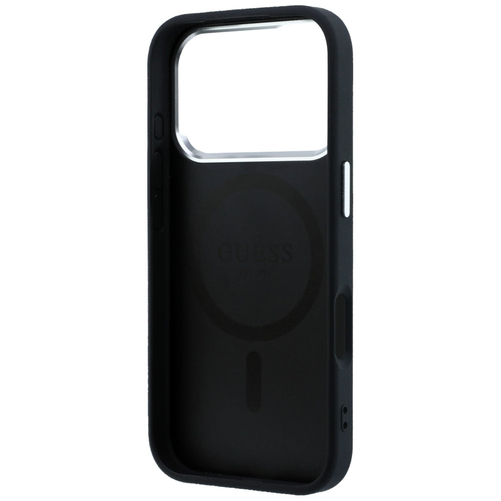 Θήκη MagSafe για Apple iPhone 18 Pro / 17 Pro, Guess, Λογότυπο Τριγώνου με Υφή, Μαύρη