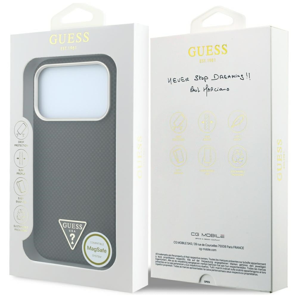 Θήκη MagSafe για Apple iPhone 18 Pro / 17 Pro, Guess, Λογότυπο Τριγώνου Kevlar, Καφέ