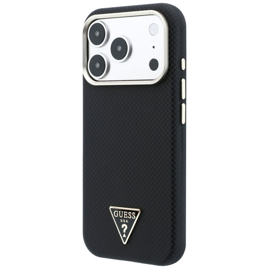 Θήκη MagSafe για Apple iPhone 18 Pro / 17 Pro, Guess, Λογότυπο Τριγώνου Kevlar, Μαύρη