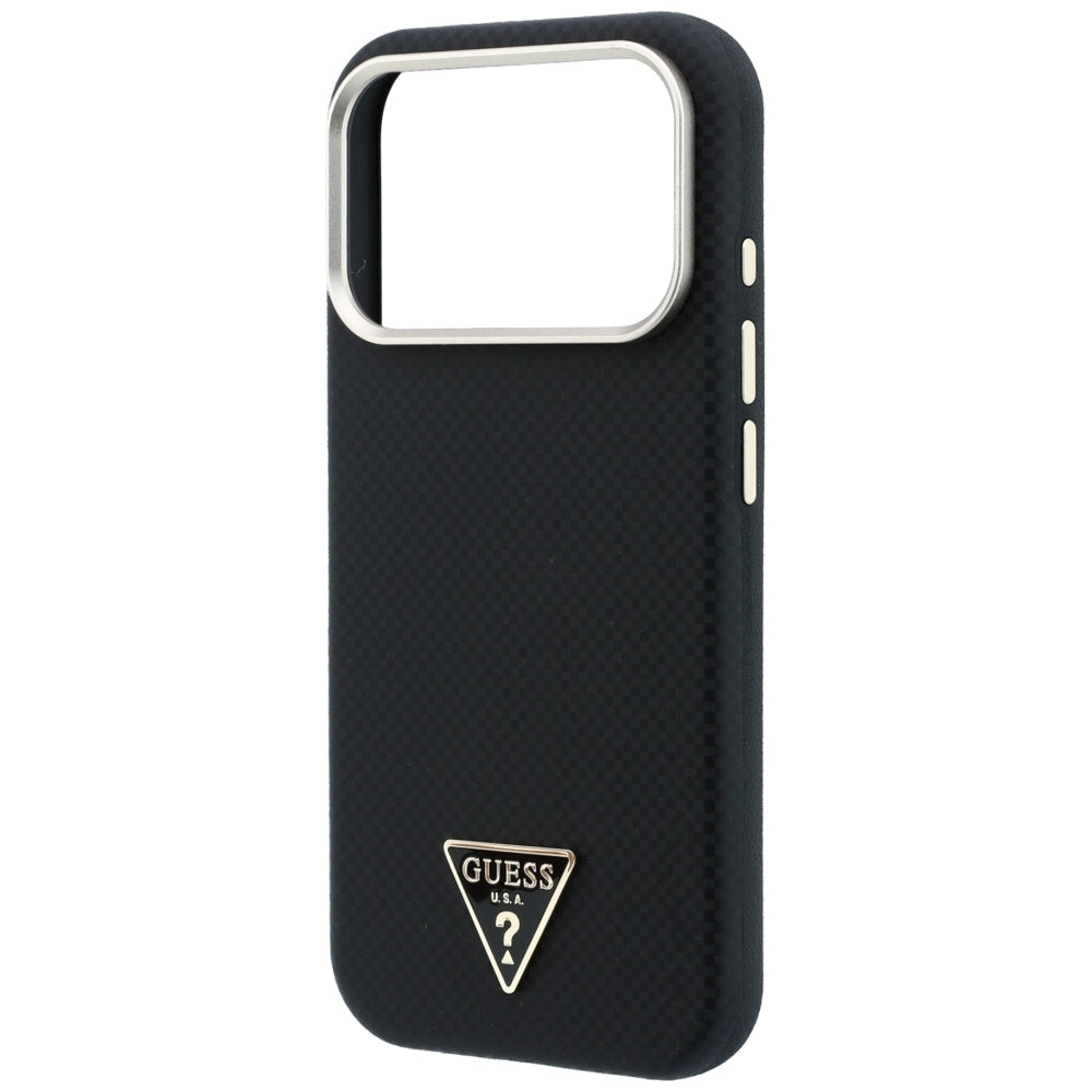 Θήκη MagSafe για Apple iPhone 18 Pro / 17 Pro, Guess, Λογότυπο Τριγώνου Kevlar, Μαύρη