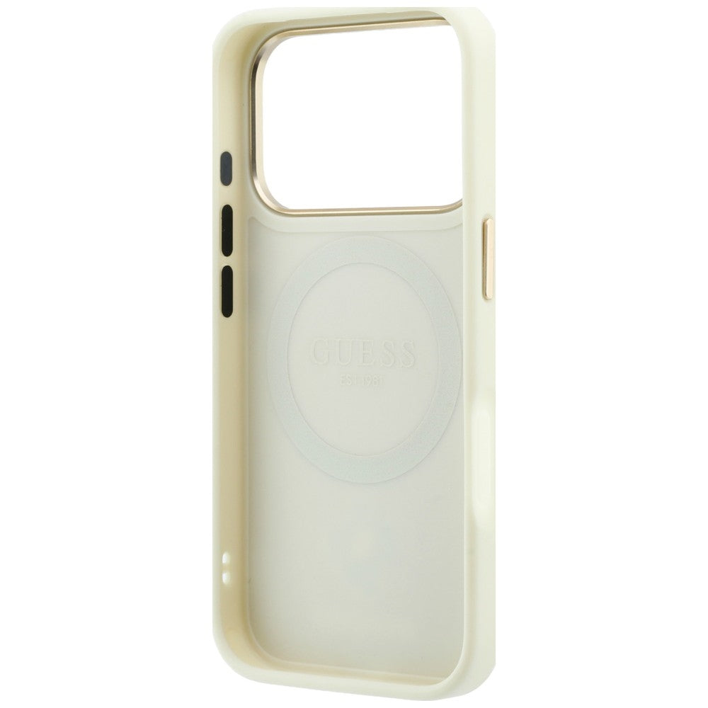 Θήκη MagSafe για Apple iPhone 18 Pro / 17 Pro, Guess, Peony 4G Small Logo, Μπεζ