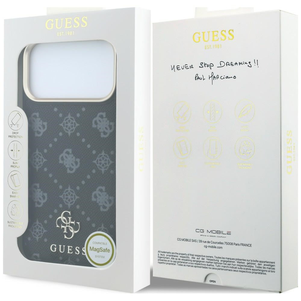 Θήκη MagSafe για Apple iPhone 18 Pro / 17 Pro, Guess, Peony 4G Small Logo, Μαύρη