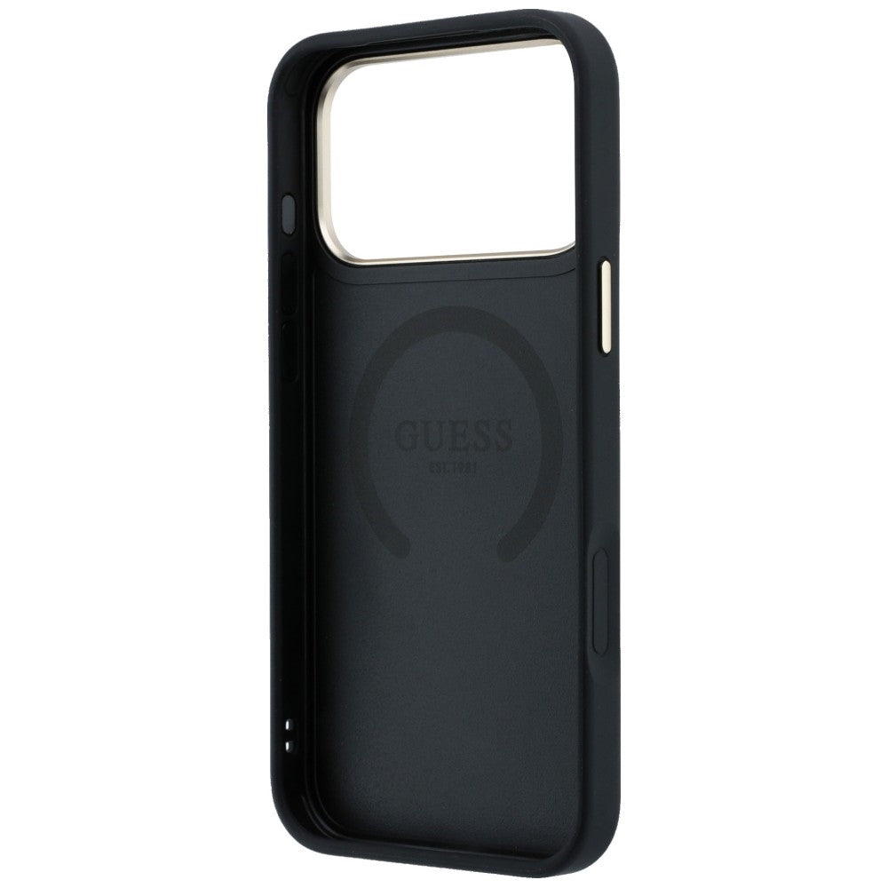 Θήκη MagSafe για Apple iPhone 18 Pro / 17 Pro, Guess, Peony 4G Small Logo, Μαύρη
