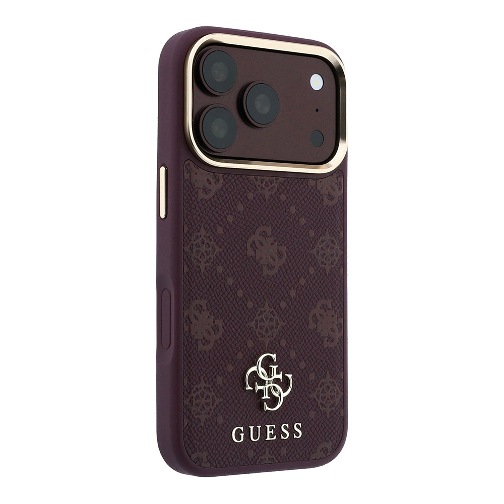 Θήκη MagSafe για Apple iPhone 18 Pro / 17 Pro, Guess, Peony 4G Small Logo, Βυσσινί
