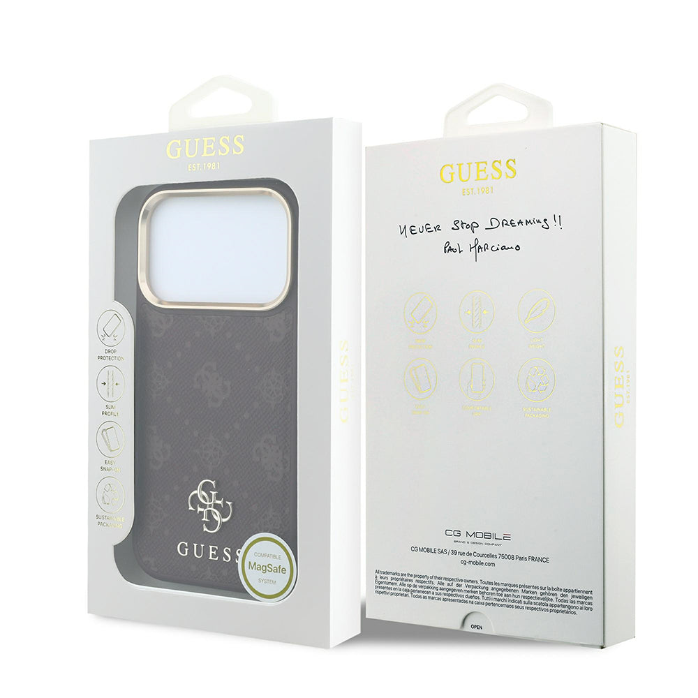 Θήκη MagSafe για Apple iPhone 18 Pro / 17 Pro, Guess, Peony 4G Small Logo, Βυσσινί