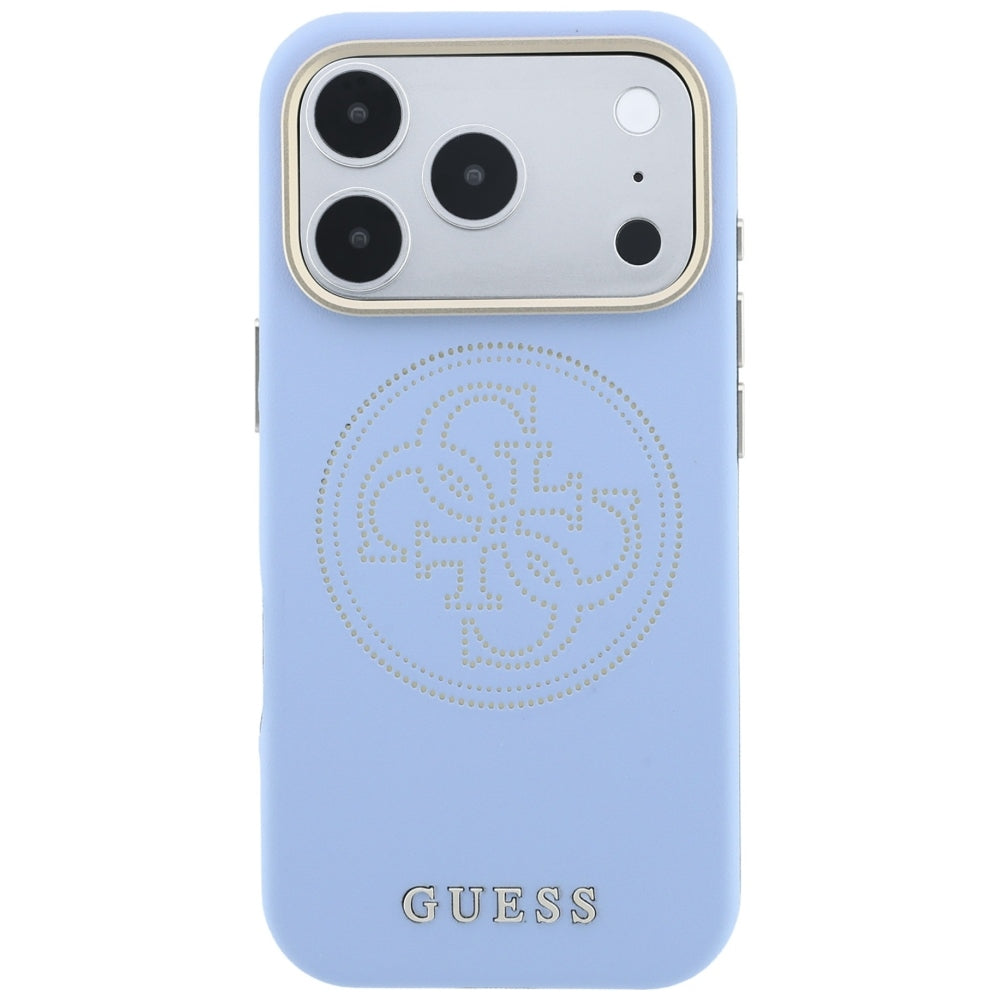 MagSafe Case for Apple iPhone 18 Pro / 17 Pro, Guess, Perforated 4G, Blue