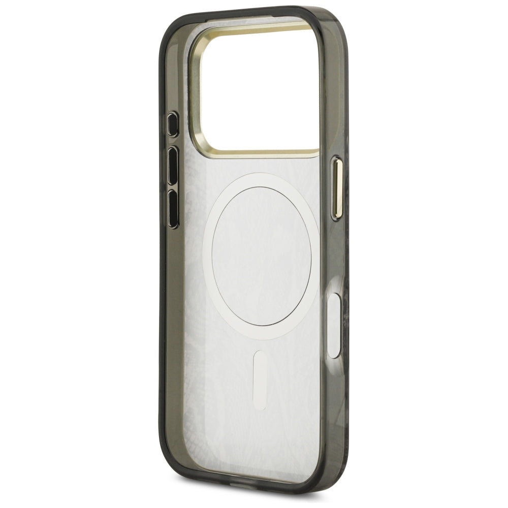 Θήκη MagSafe για Apple iPhone 18 Pro / 17 Pro, Guess, Σχέδιο Πύθωνα, Μαύρη