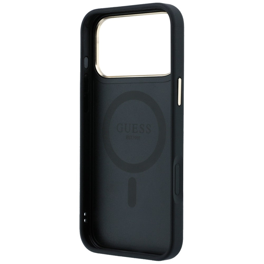 Θήκη MagSafe για Apple iPhone 18 Pro / 17 Pro, Guess, Ring Stand Classic Logo, Μαύρη