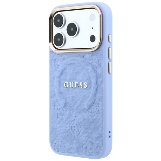 Θήκη MagSafe για Apple iPhone 18 Pro / 17 Pro, Guess, Saffiano Peony Ring, Bleu
