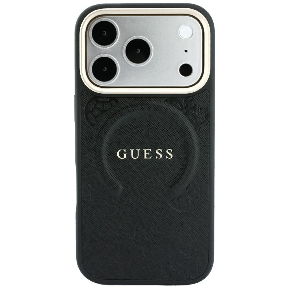 Θήκη MagSafe για Apple iPhone 18 Pro / 17 Pro, Guess, Saffiano Peony Ring, Μαύρο