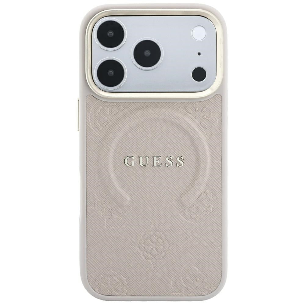 Θήκη MagSafe για Apple iPhone 18 Pro / 17 Pro, Guess, Saffiano Peony Ring, Ροζ