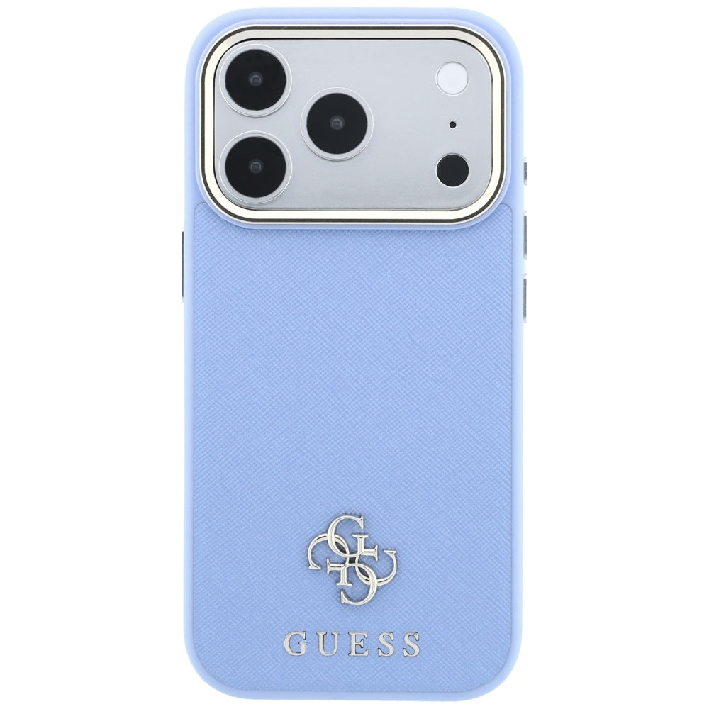 Θήκη MagSafe για Apple iPhone 18 Pro / 17 Pro, Guess, Saffiano Small 4G Classic, Bleu