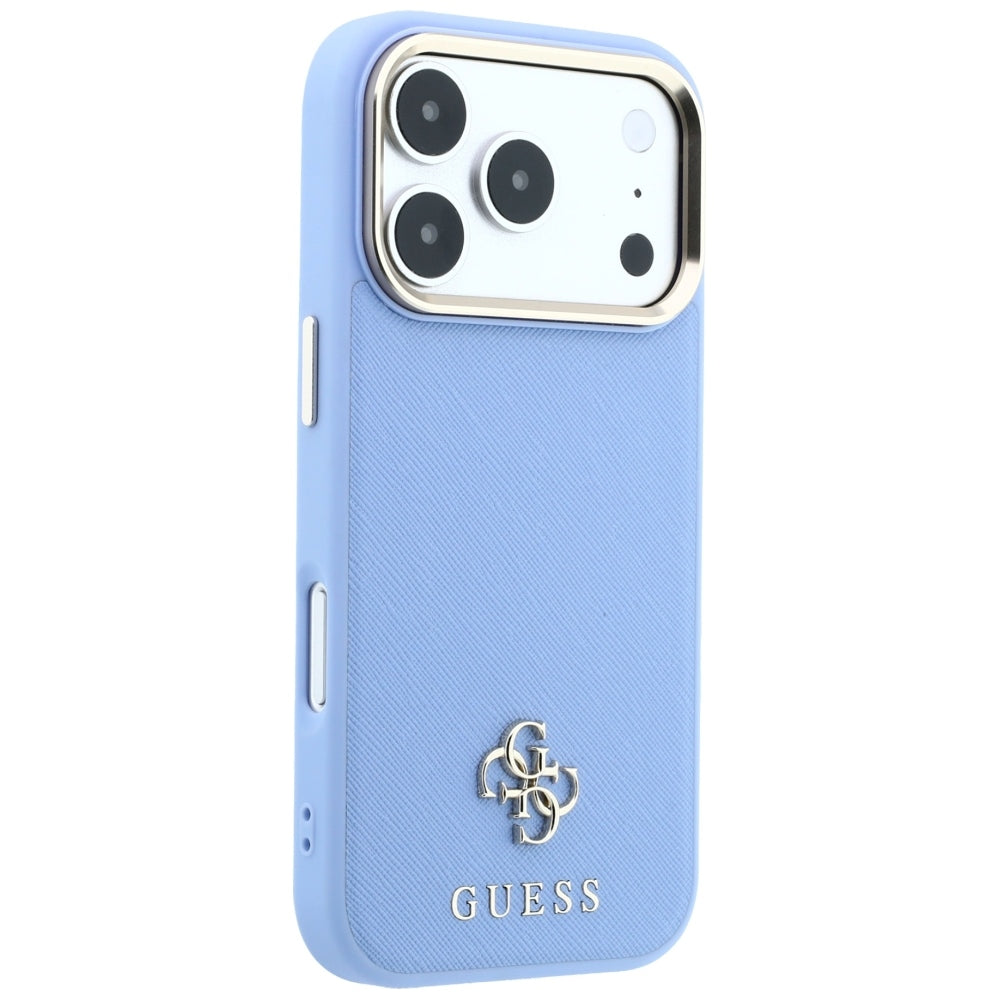 Θήκη MagSafe για Apple iPhone 18 Pro / 17 Pro, Guess, Saffiano Small 4G Classic, Bleu
