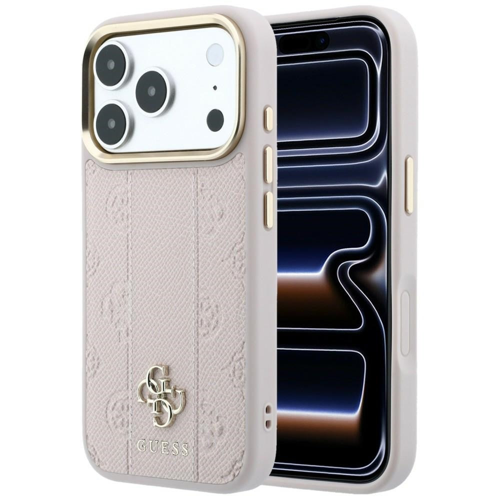 Θήκη MagSafe για Apple iPhone 18 Pro / 17 Pro, Guess, Stripe Peony 4G, Ροζ