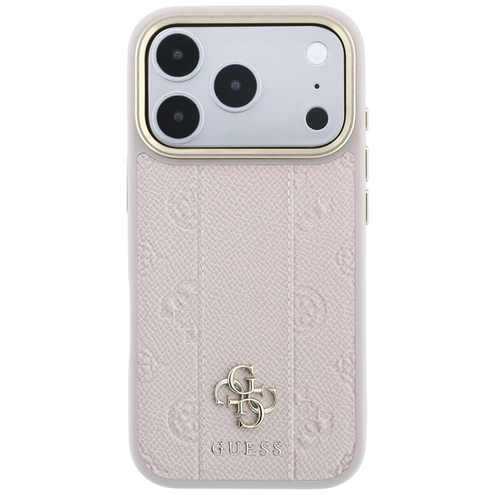 Θήκη MagSafe για Apple iPhone 18 Pro / 17 Pro, Guess, Stripe Peony 4G, Ροζ