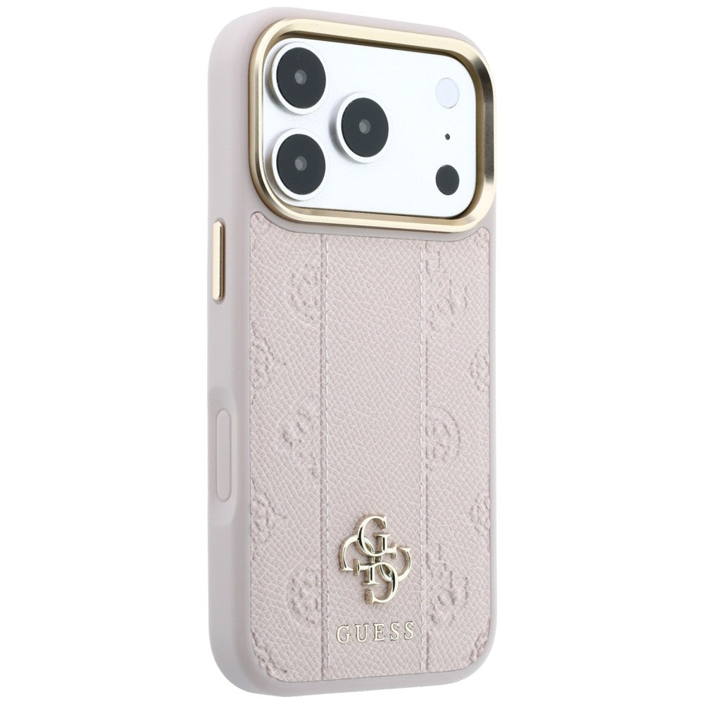 Θήκη MagSafe για Apple iPhone 18 Pro / 17 Pro, Guess, Stripe Peony 4G, Ροζ