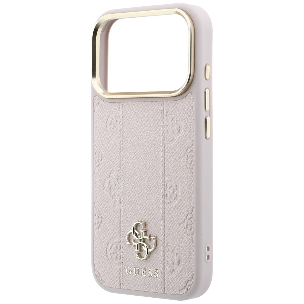 Θήκη MagSafe για Apple iPhone 18 Pro / 17 Pro, Guess, Stripe Peony 4G, Ροζ