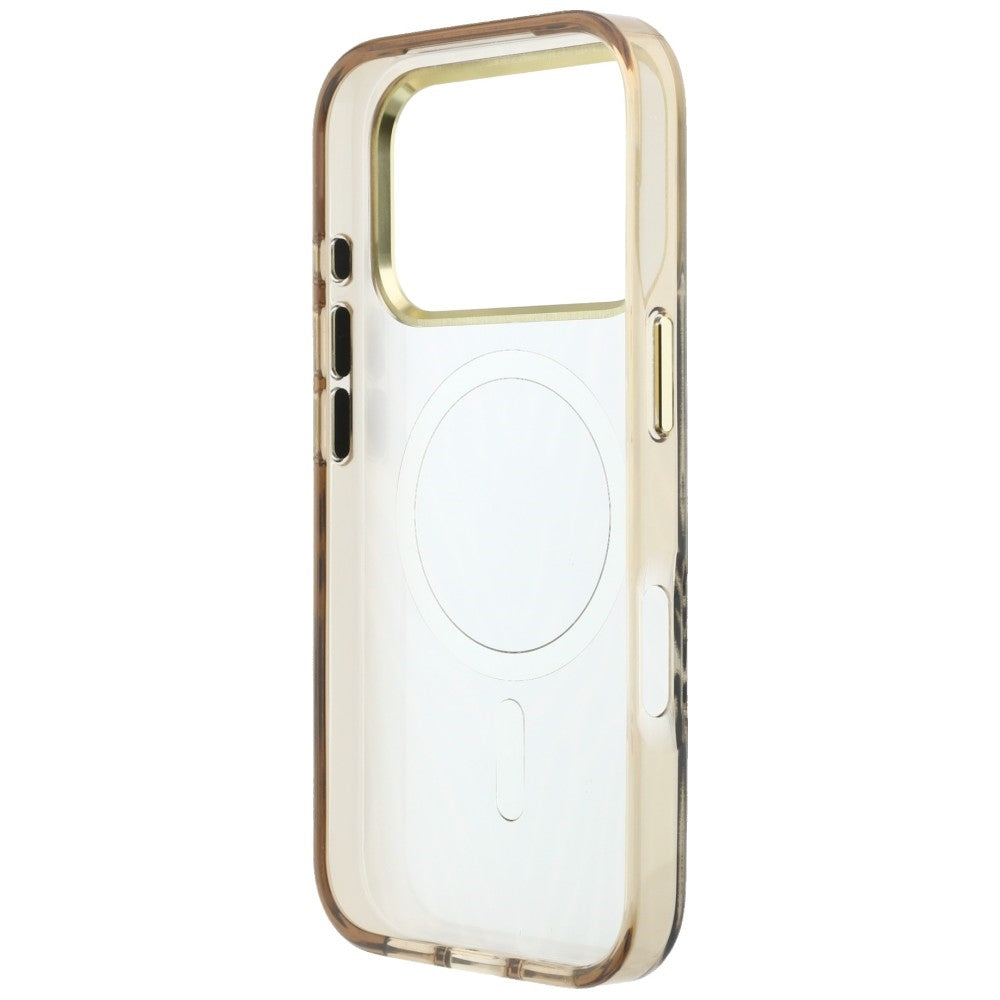 Θήκη MagSafe για Apple iPhone 18 Pro / 17 Pro, Guess, Zebra Glitter Triangle Logo, Χρυσή
