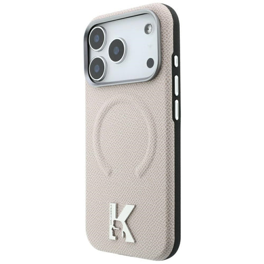 Θήκη MagSafe για Apple iPhone 18 Pro / 17 Pro, Karl Lagerfeld, Grained Embossed Ring, Μπεζ