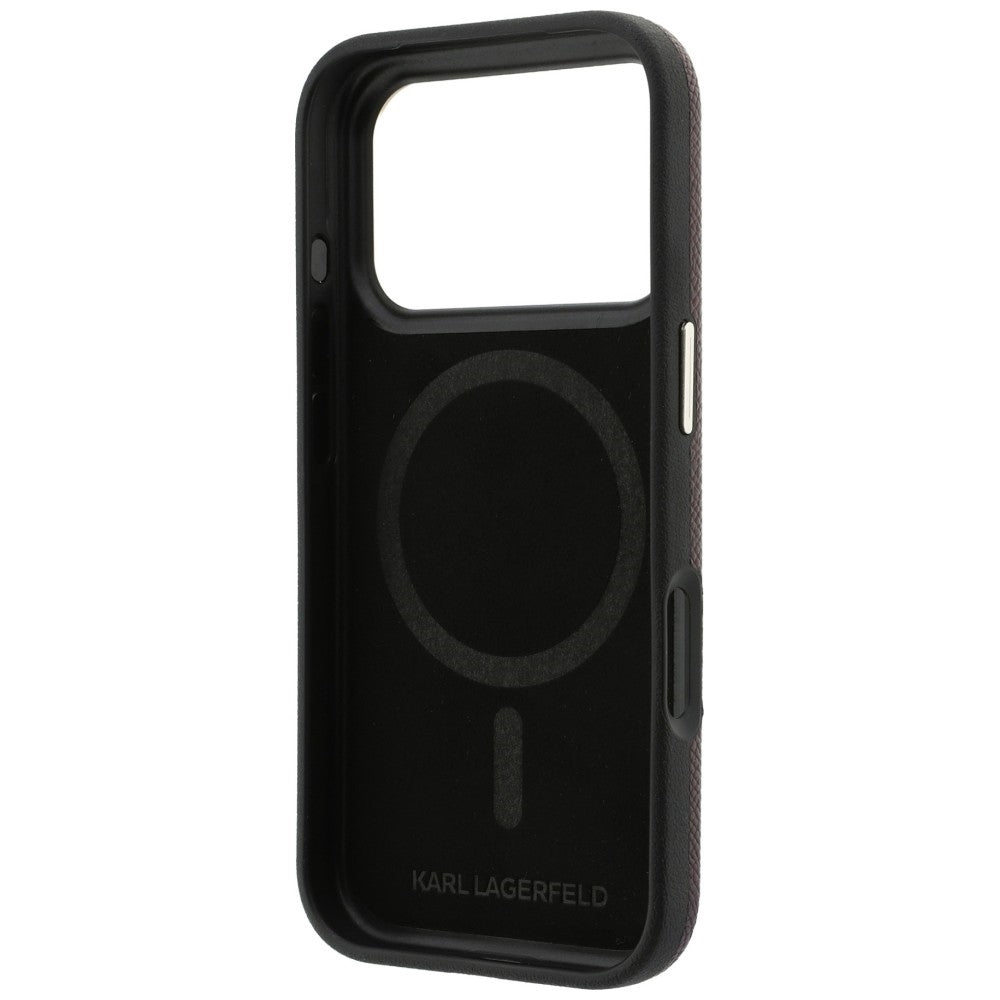 Θήκη MagSafe για Apple iPhone 18 Pro / 17 Pro, Karl Lagerfeld, Λογότυπο από Ρητίνη με Υφή, Βυσσινί
